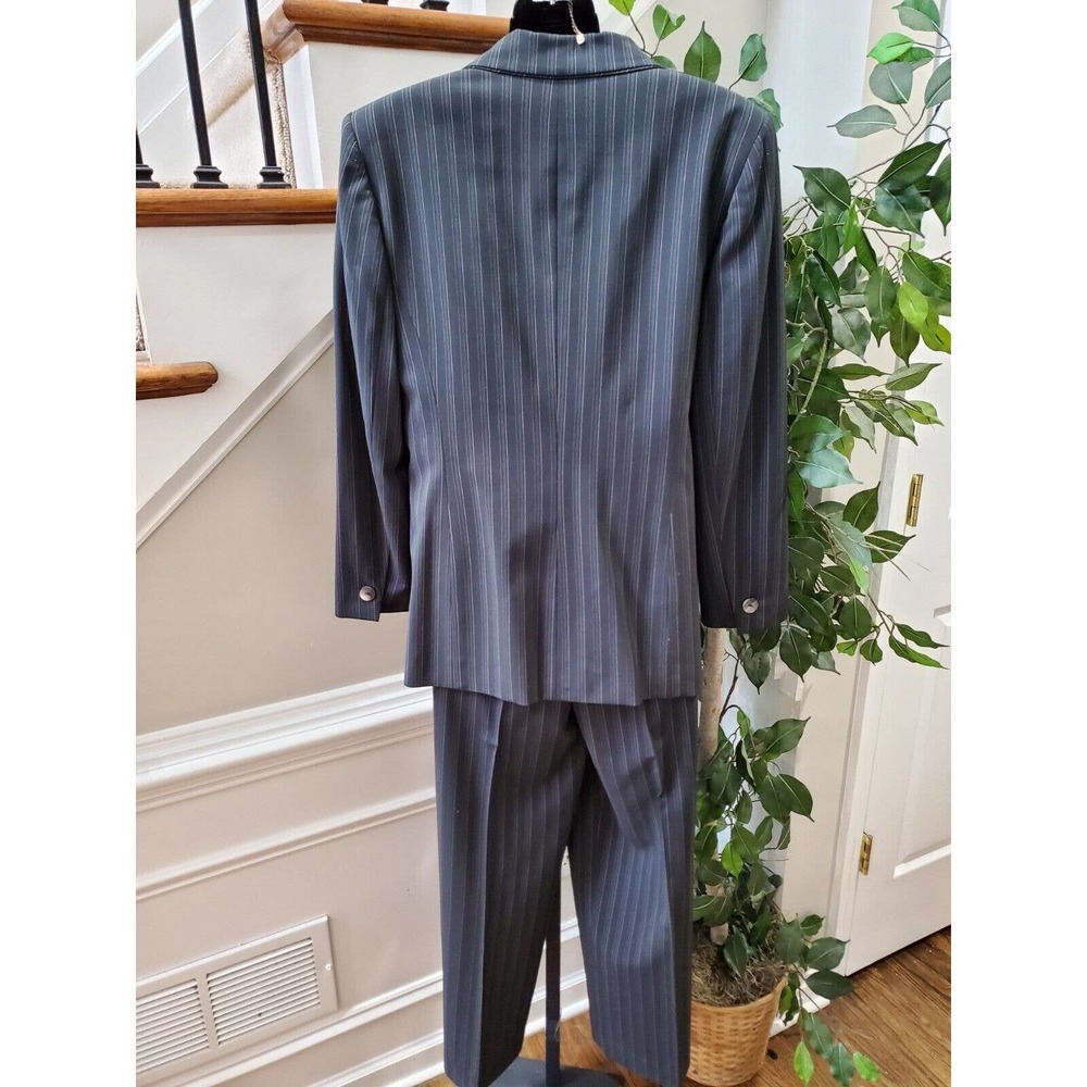 Kasper Women Black Polyester Single Breasted Blazer & Pant 2 Pc's Suit Size 10P - Picture 9 of 16